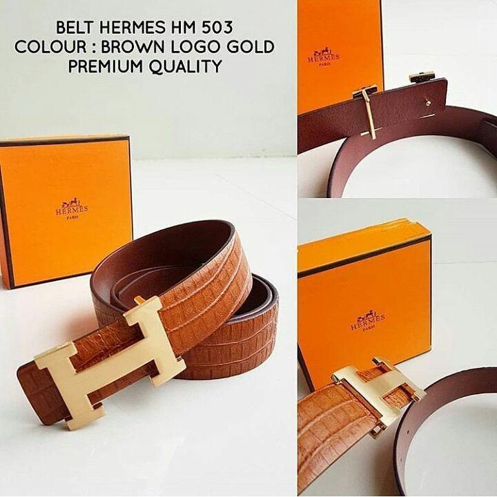 Ikat Pinggang Hermes HM 503 Brown Logo Gold