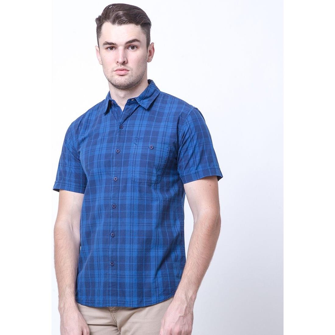NOEL BLUE CHECK REGULAR FIT-blue checks-S