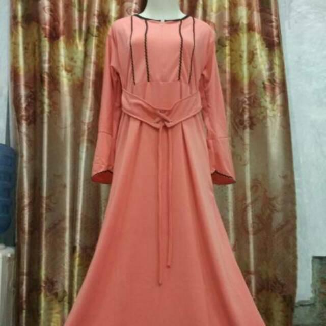 READY BARU PROMO HARGA GROSIR BUSANA MUSLIM GAMIS SYARI PESTA POLOS RENDA BUKAN JUMBO MEWAH MURAH (Toska)