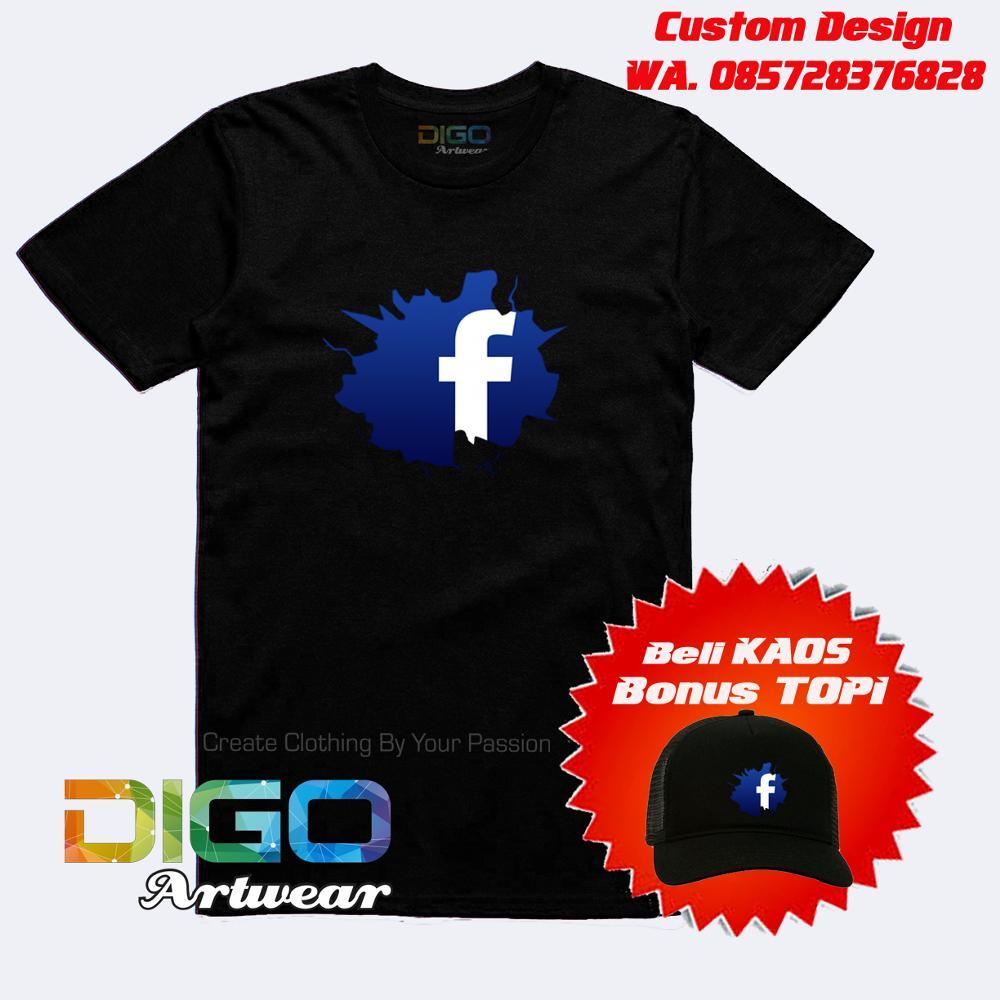 Kaos Facebook Bonus Topi Exclusif
