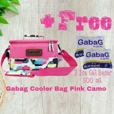 Gabag cooler bag Tas Asi Sling Pink Camo / Cactus - Coolerbag - tas penyimpan asi - asip - thermal bag - coolerbag etnic free 2 pc ice gel