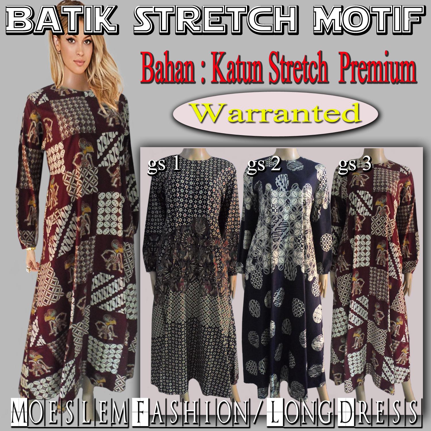 Gamis Batik / Long Dress Batik / Terusan Batik - Batik Stretch Premium Motif - GS2
