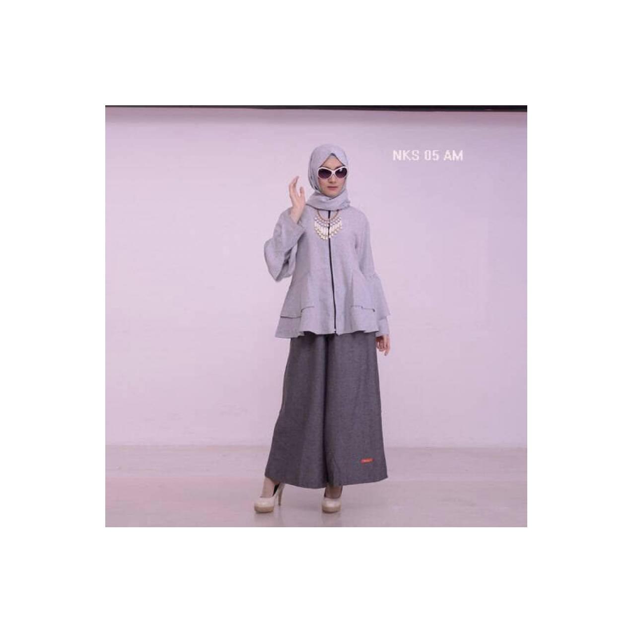 Setelan Muslim - Kulot Blus Phasmina - Nibras - NKS 05 AM - Hijab Set