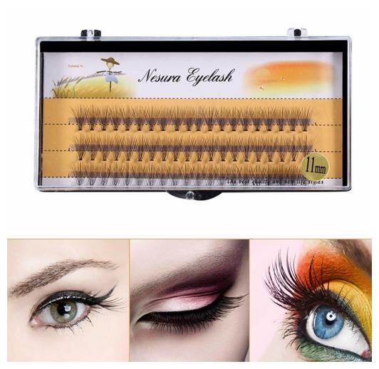 【Beli satu gratis satu!!!】Natural Soft False Eyelash Extension Deluxe Bulu Mata VOLUME Flase Penggemar 3D Eyelashes (11mm)-Intl