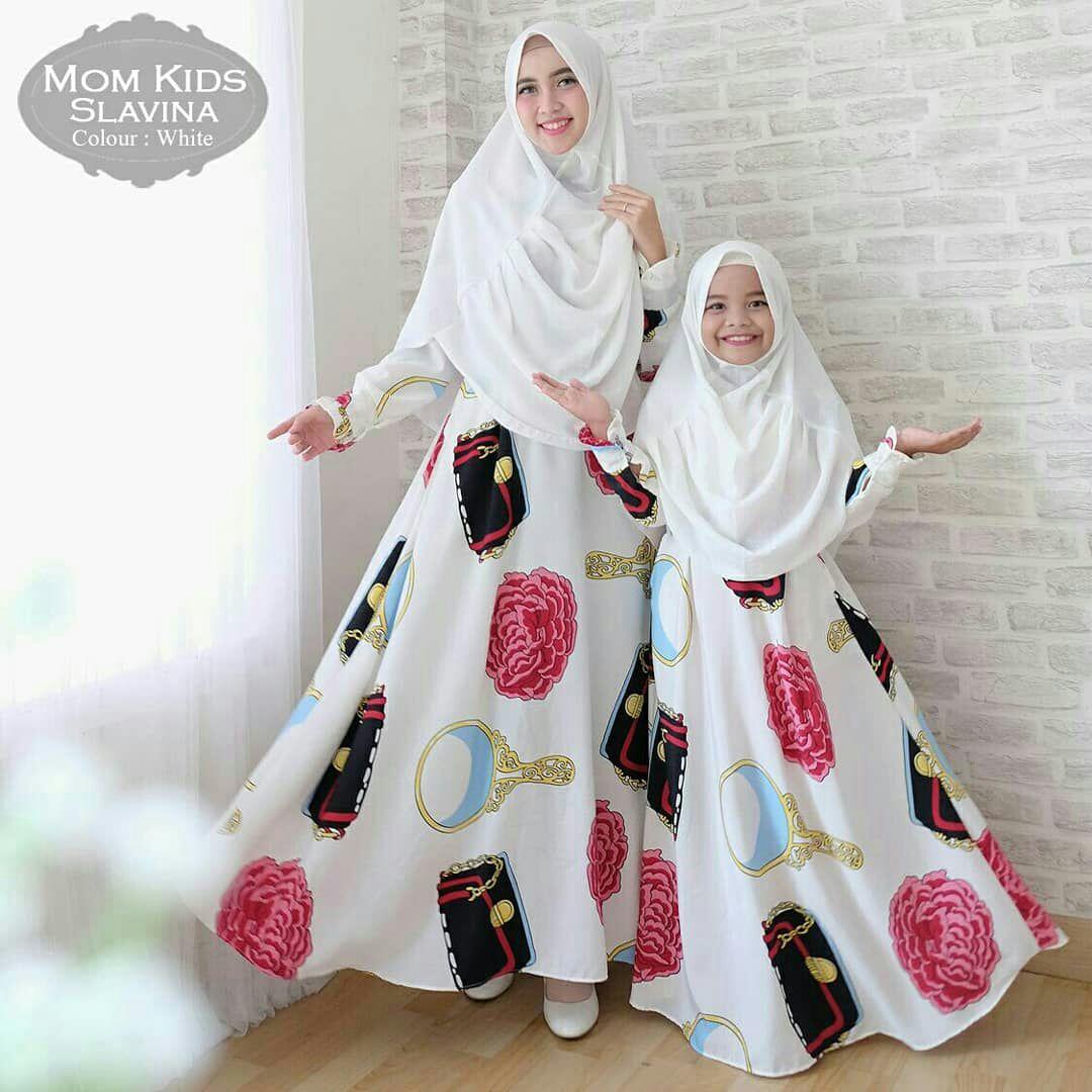 Afifahstore Gamis Syari Muslim Maxmara Monalisa Couple Ibu dan Anak Slavina
