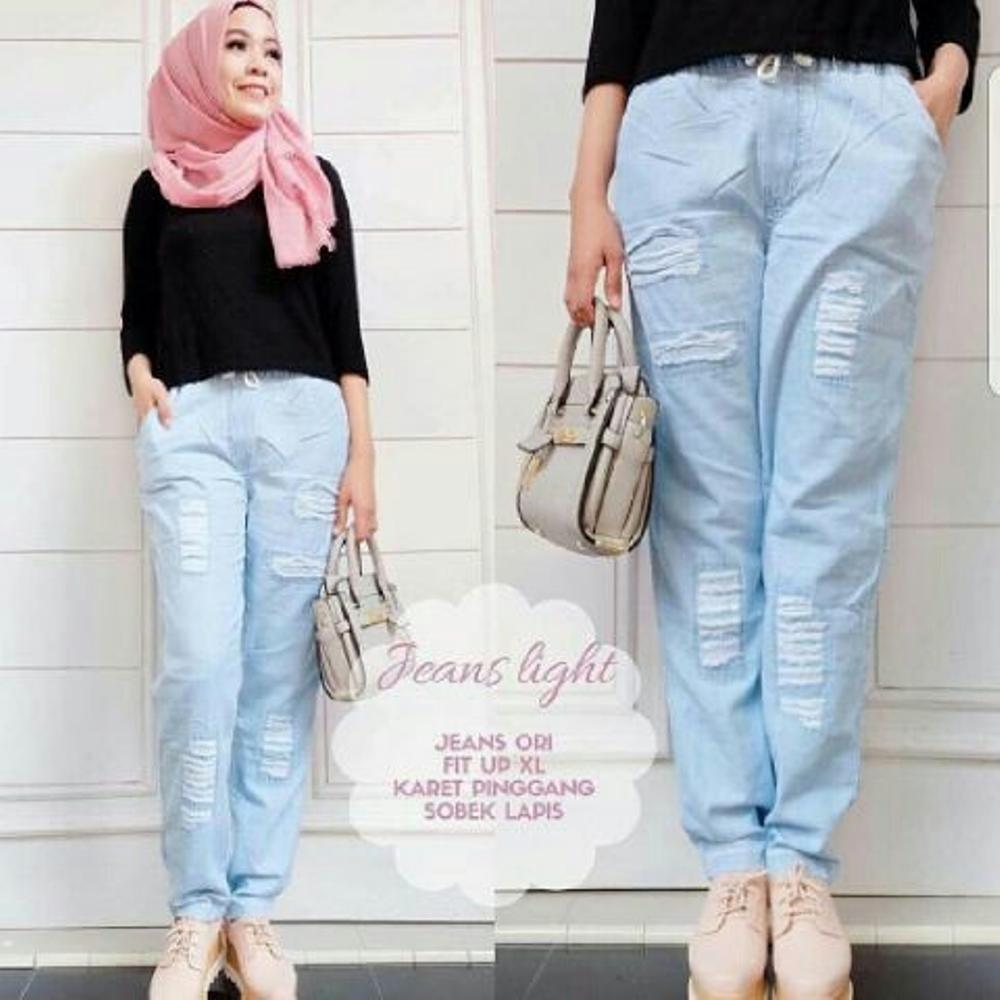 Baby Talk Club Celana Panjang Ripped Jeans Wanita Celana Jeans Wanita Fashionable - Women Pants Celanaa Panjang Sobek Sobek Hits Wanita Celana Murah Celana Fashion Terbaru - Celana Termurah Celana Santai