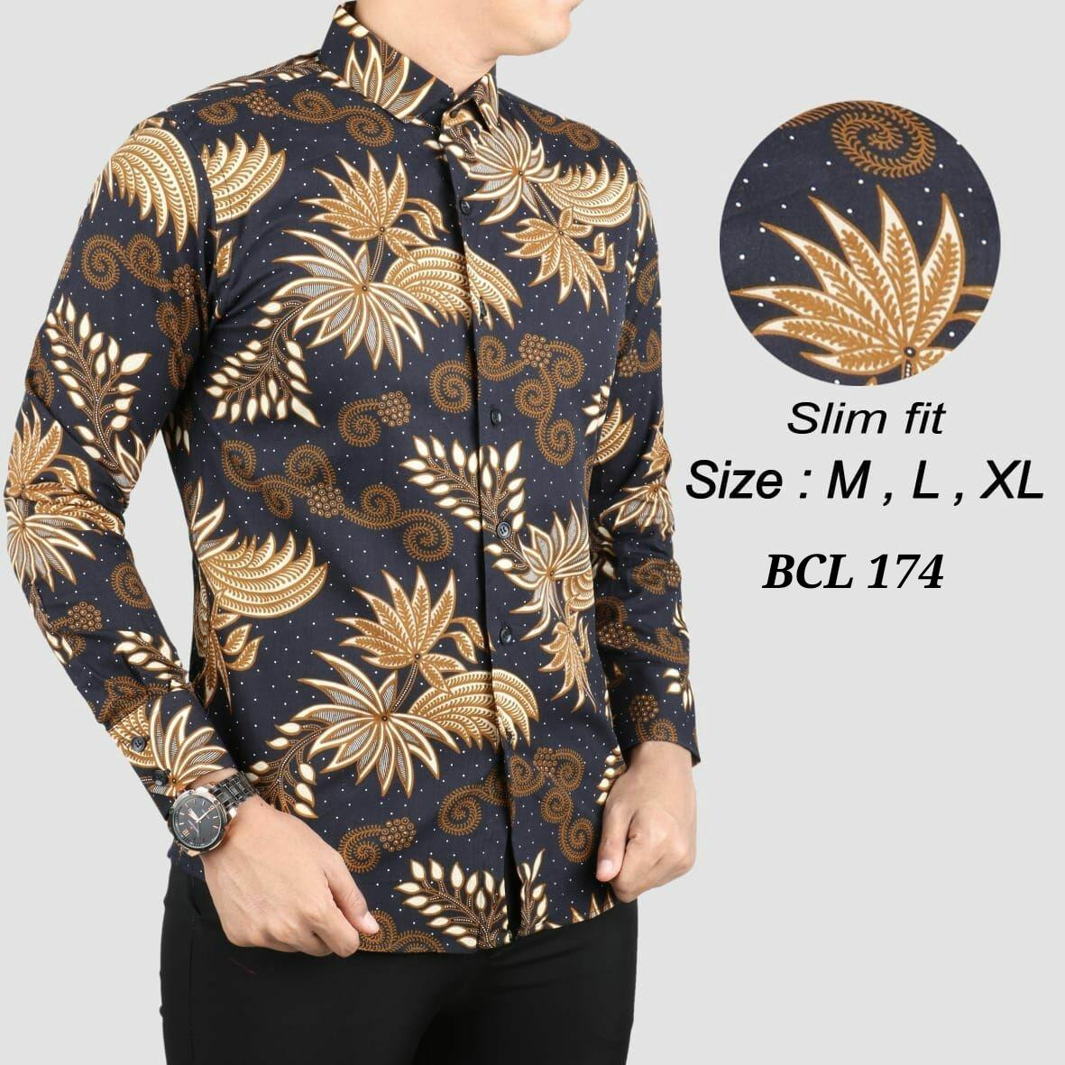 Baju Kemeja Batik Slimfit Pria / Model Batik Terbaru / Atasan Batik Pria / Hem Batik