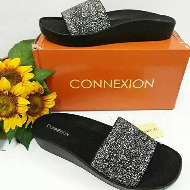 Sandal Wedges Connexion Glitter Silver