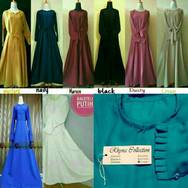 Gamis polos / gamis balotelli polos / hitam / mustard / dusty / navy / maroon