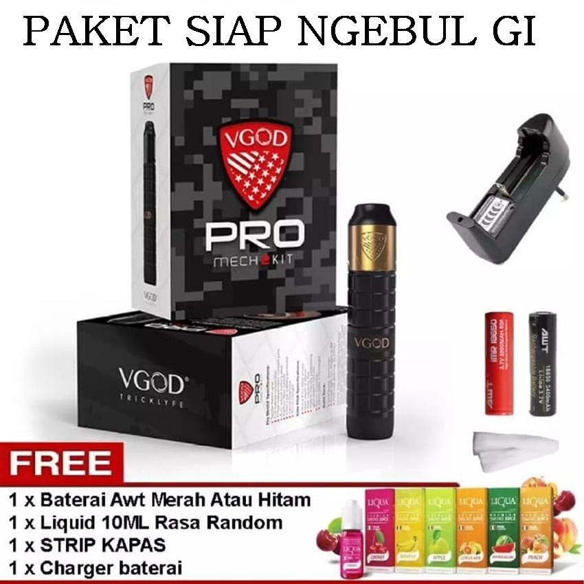 VGOD Pro Mech 2 Kit Vape / Rokok Elektrik RDA + Free Baterai AWT(Hitam/Merah) + Free 1 STRIP Kapas + Free Liqua Random + Free Charger Baterai - Warna Random VGOD Pro Mech 2 Kit Vape / Rokok Elektrik RDA + Free Baterai AWT(Hitam/Merah) + Free 1 STRIP Kapas + Free Liqua Random + Free Charger Baterai - Warna Random