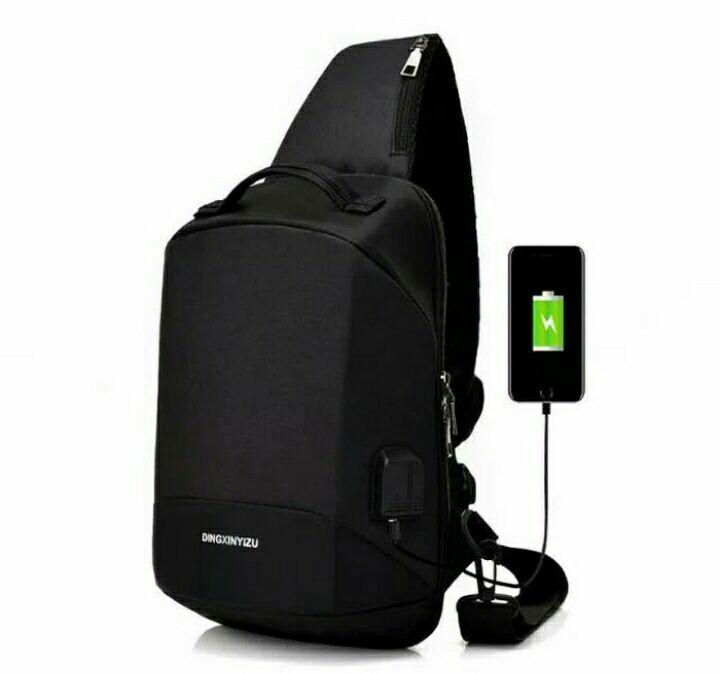 SELALU ADA - Tas Slempang Selempang Jinjing import - Anti Maling Versi Terbaru - Anti Air + plus Colokan USB Charger dan Earphone