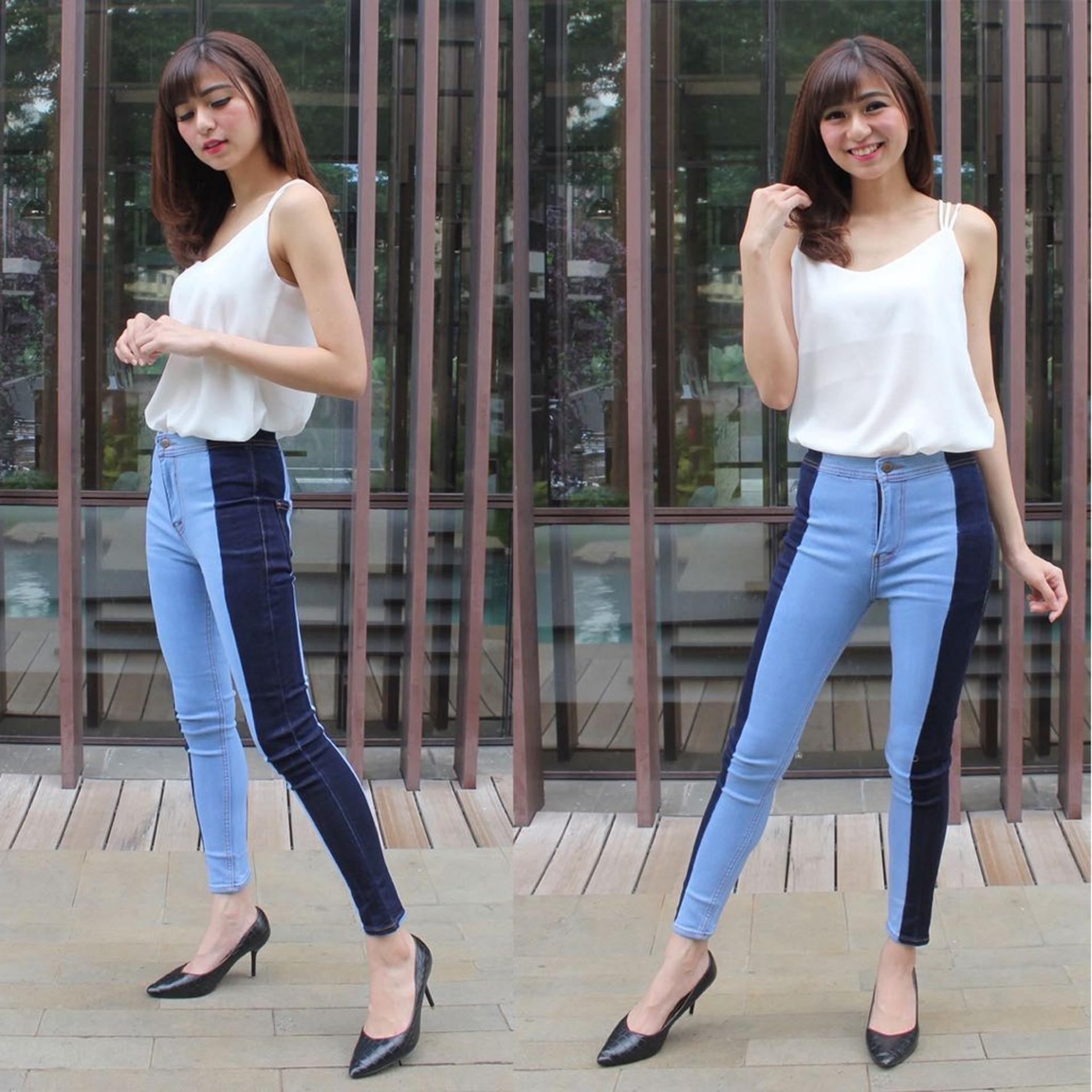 Vrichel Collection Celana Panjang Highwaist Jeans Pinny HW List Premium