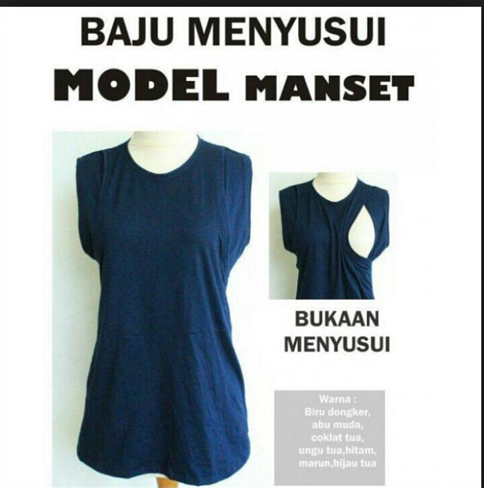 Baju Menyusui MANSET Pakaian Trendy Modis Busana hanaroo Lengan Pend