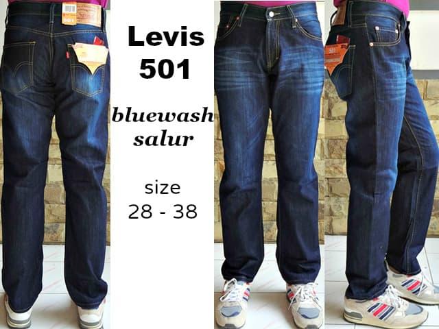 PROMO !! Celana Cowok Jeans Pria Murah Merk Levis 501 BlueWash Salur
