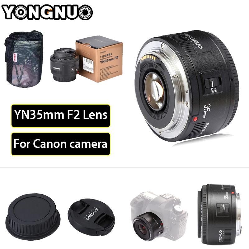 Yongnuo YN35mm F2 35mm Wide-angle Bukaan Besar Tetap Fokus Otomatis Lensa + LYNCA Waterproof Lens Lindungi Tas untuk Canon EF Gunung EOS Kamera
