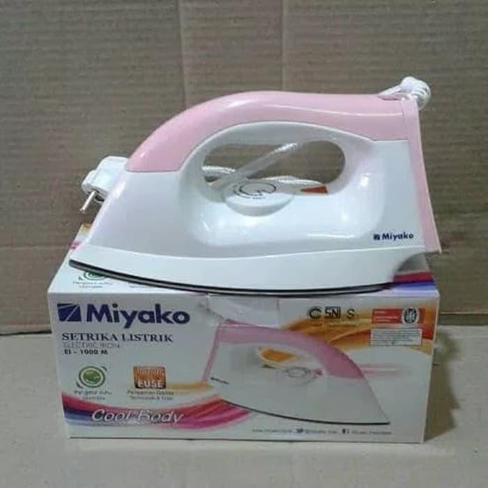 Setrika Listrik MIYAKO EI-1000 Anti Lengket - Pink - free Buble Warp
