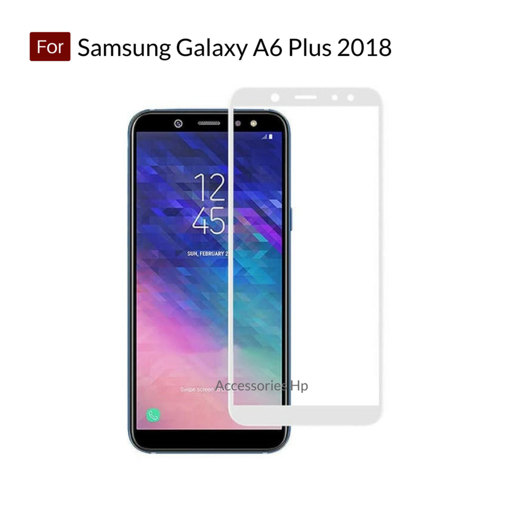 Accessories Hp Full Cover Tempered Glass Warna Screen Protector for Samsung Galaxy A6+ Plus 2018 ( 6.0 inch ) - White