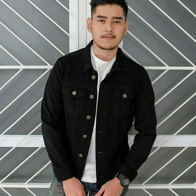 Sea7 Store - Jaket Jeans Denim Cowok - Hitam