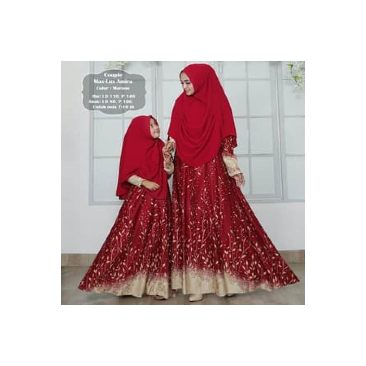 mk maxmara lux - gamis couple ibu dan anak / long dress gamis busui