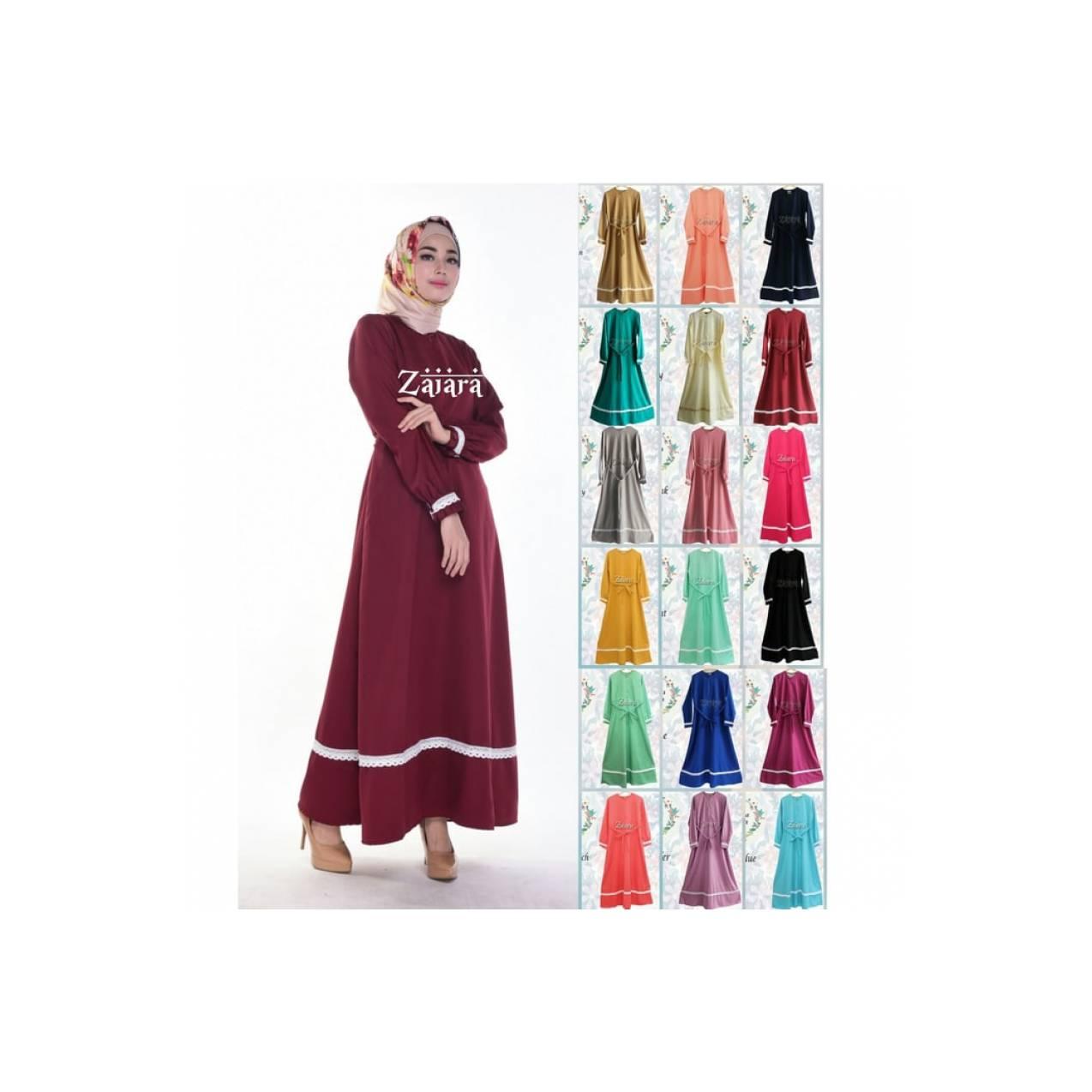 abaya zaiara gamis syari katun baloteli baju menyusui/hamil/umroh