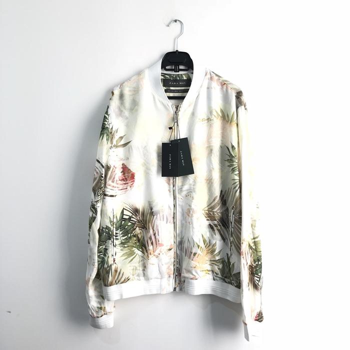Jaket Printed Bomber Floral Zara Man Authentic