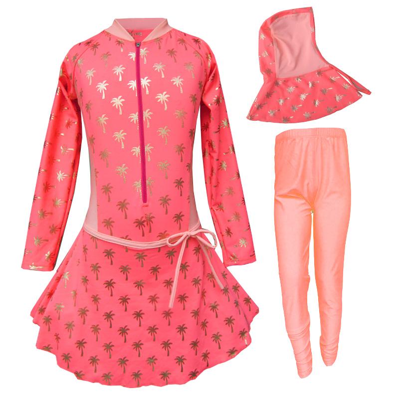 Baju Renang Anak Muslim Motif Kelapa Emas Size SD