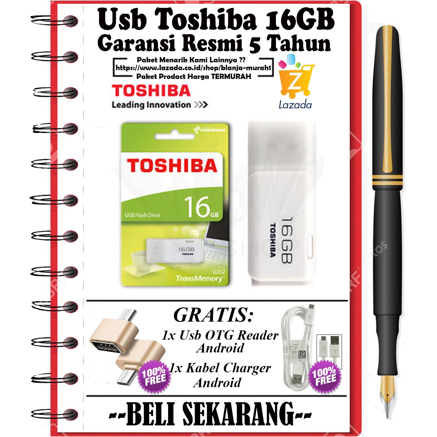 Toshiba Hayabusa USB Flash Drive 16GB 100% ORIGINAL Garansi RESMI 5 Tahun - GRATIS Usb OTG Reader Android dan Kabel Casan Android