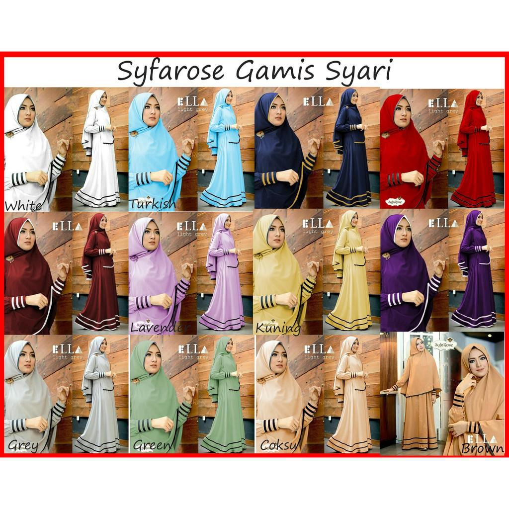 SYFAROSE GAMIS MUSLIM DRESS SYARII MUSLIM JILBAB 1 SET GROSIR TANAH ABANG (MAROON)