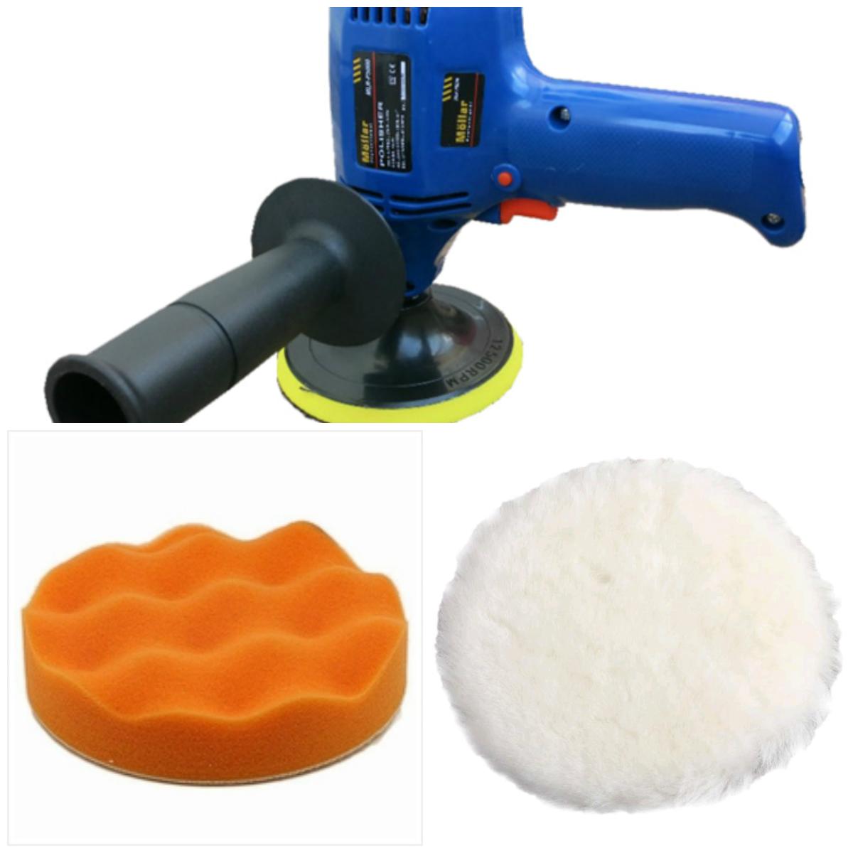 MOLLAR Mesin Poles Mobil 5 Car Polisher & 1 Busa Velcro & 1 Wol Poles