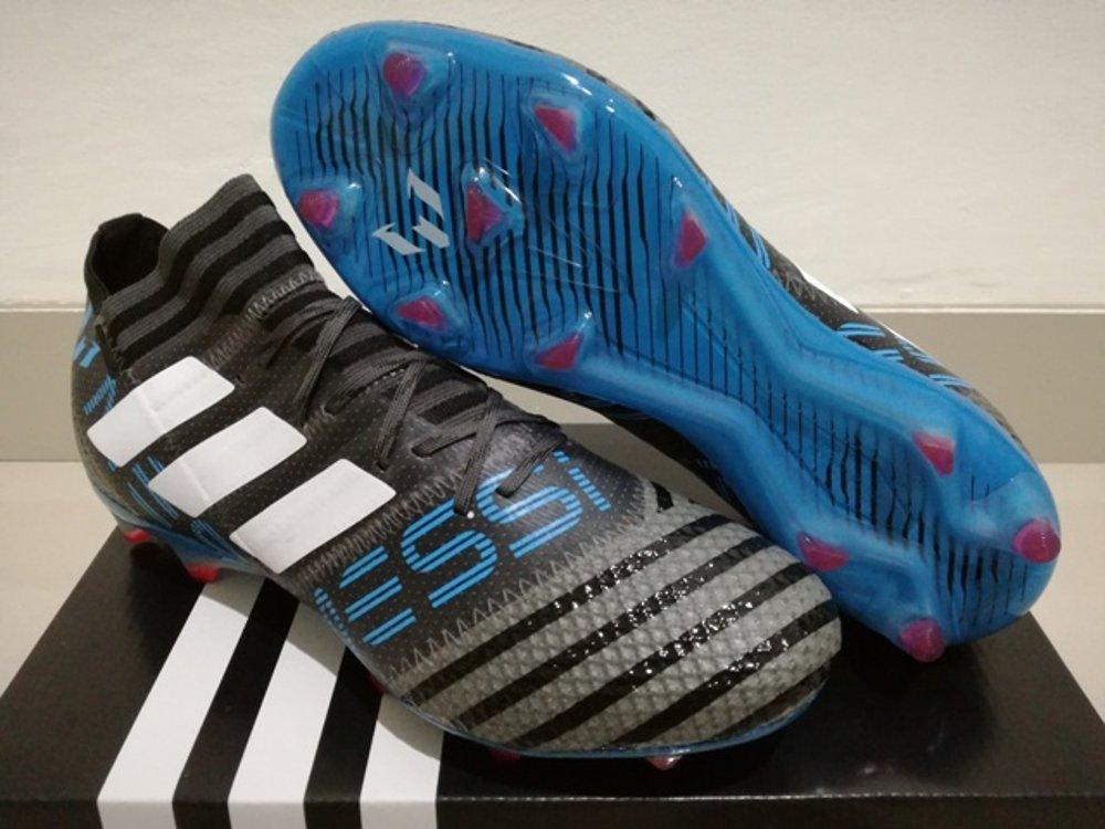 Sepatu Bola - Soccer Adidas Nemeziz 17.1 Messi Black Grey Blue - FG