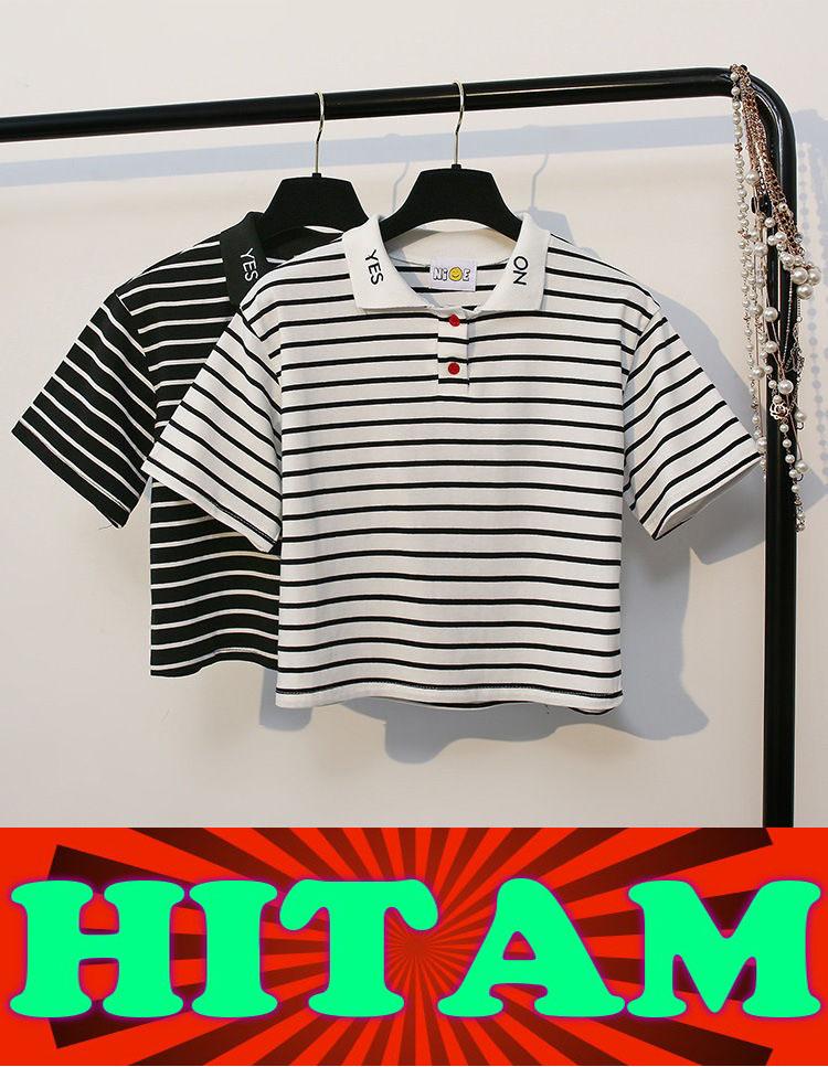 SunGold Kaos Crop Freya Spandex Salur Lengan Pendek T-Shirt Atasan Wanita Kaos Baju Murah Cewek Cewe Jaman Kekinian Keren Terbaru Tshirt Distro Jakarta Bandung Premium