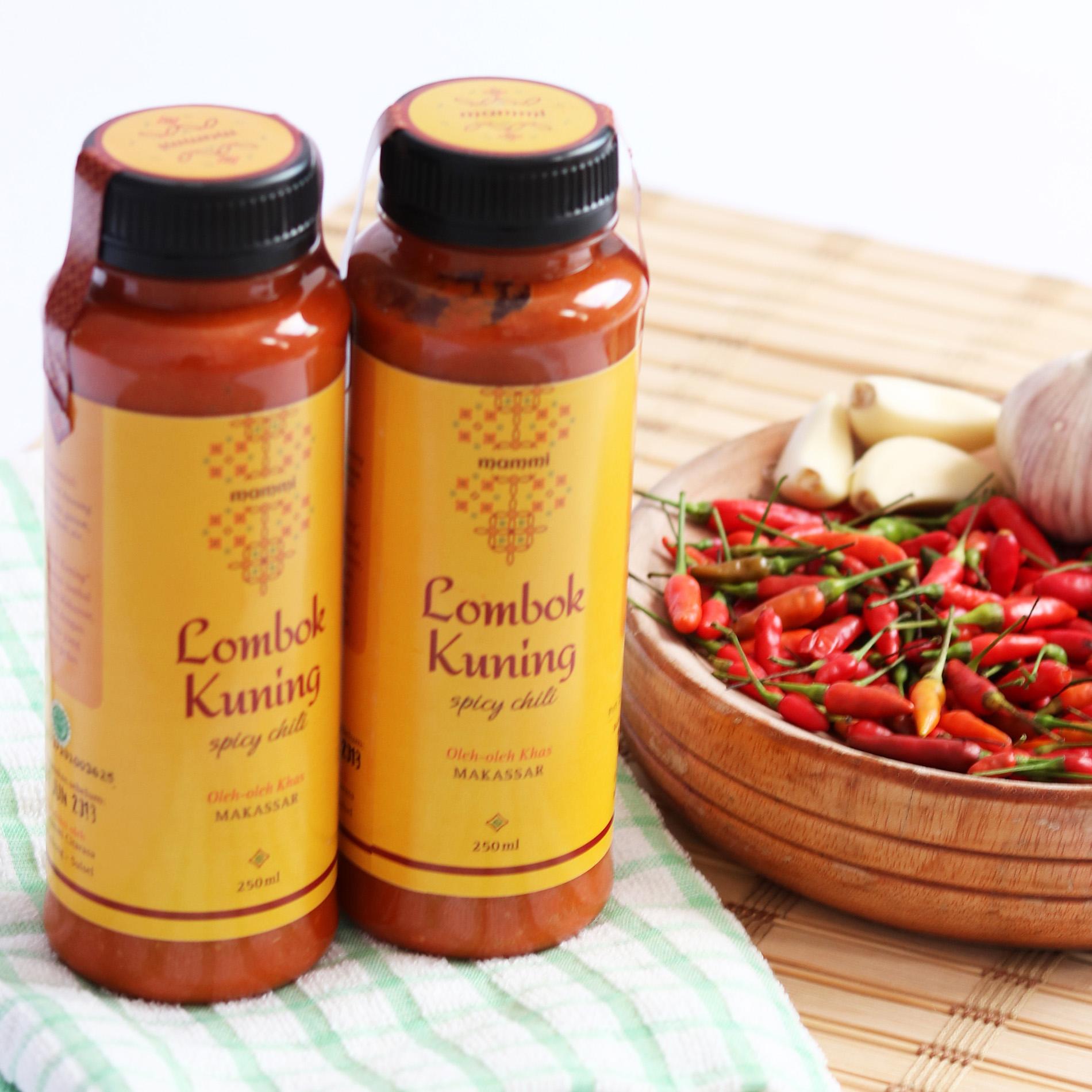 Sambal Saus Lombok Kuning Pedas Bumbu tradisional Alami Asli Mammi Citarasa Khas Makassar