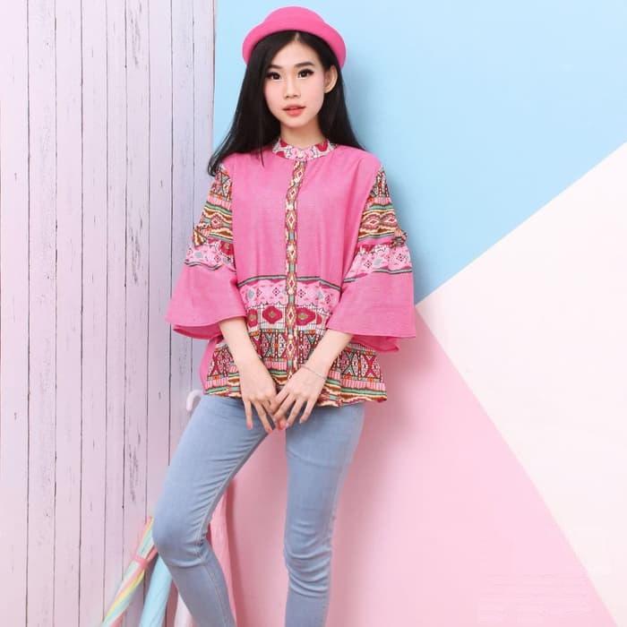Blouse batik atasan dress wanita cewek modern zaman now 3 warna