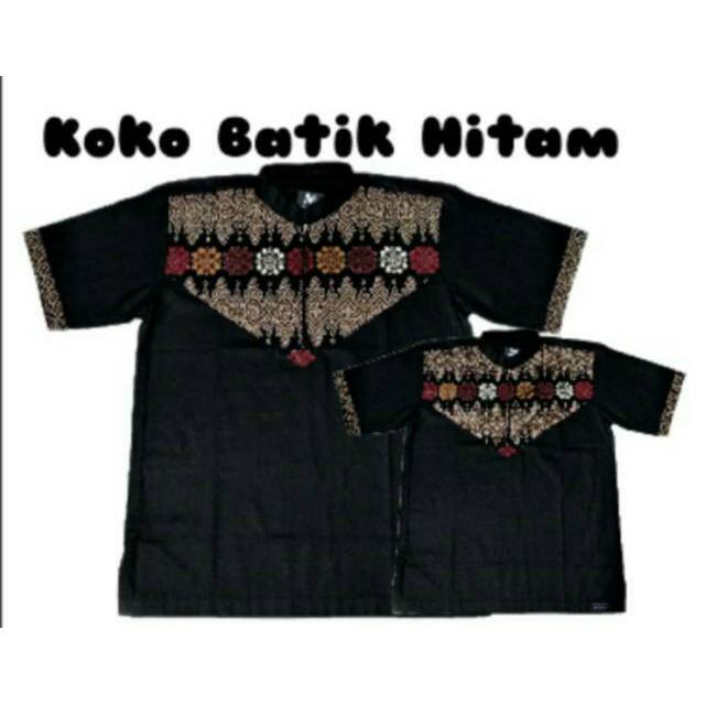 Koko Batik Couple Warna Hitam (Dewasa XL)