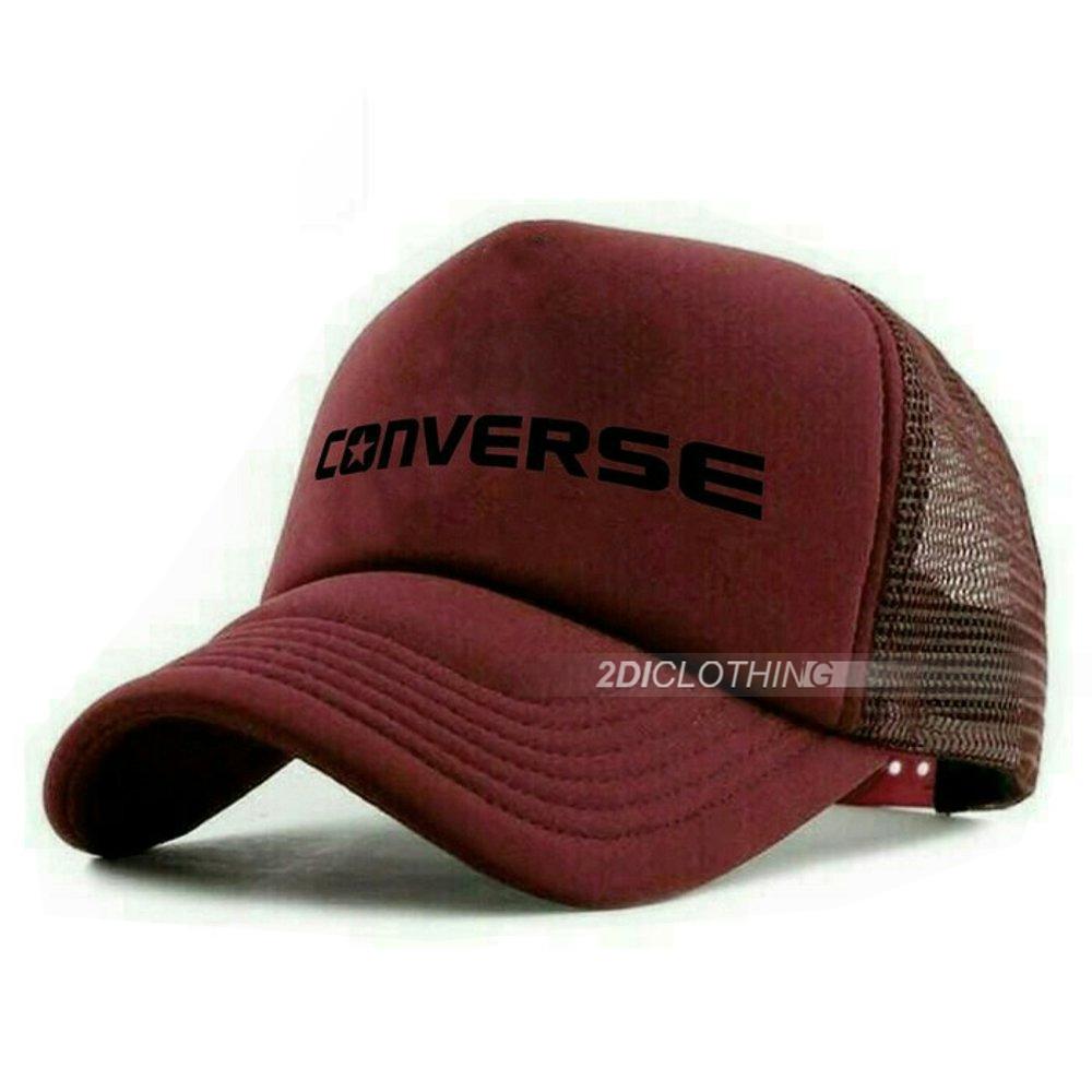Topi distro trucker Converse maroon casual premium quality