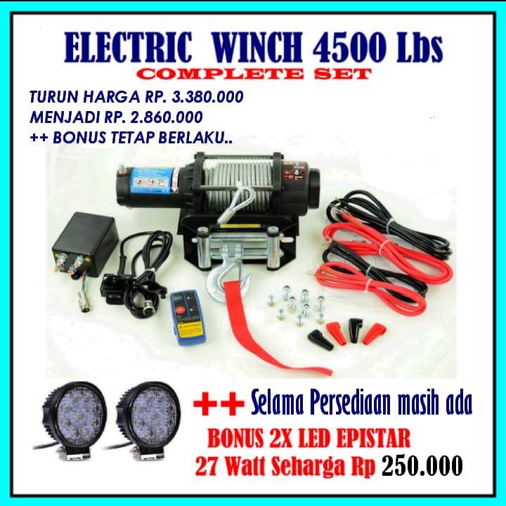 Universal Electric Winch 4500 Lbs (2040 kg) Offroad Winch Jeep Jip Jimny ATV Winch