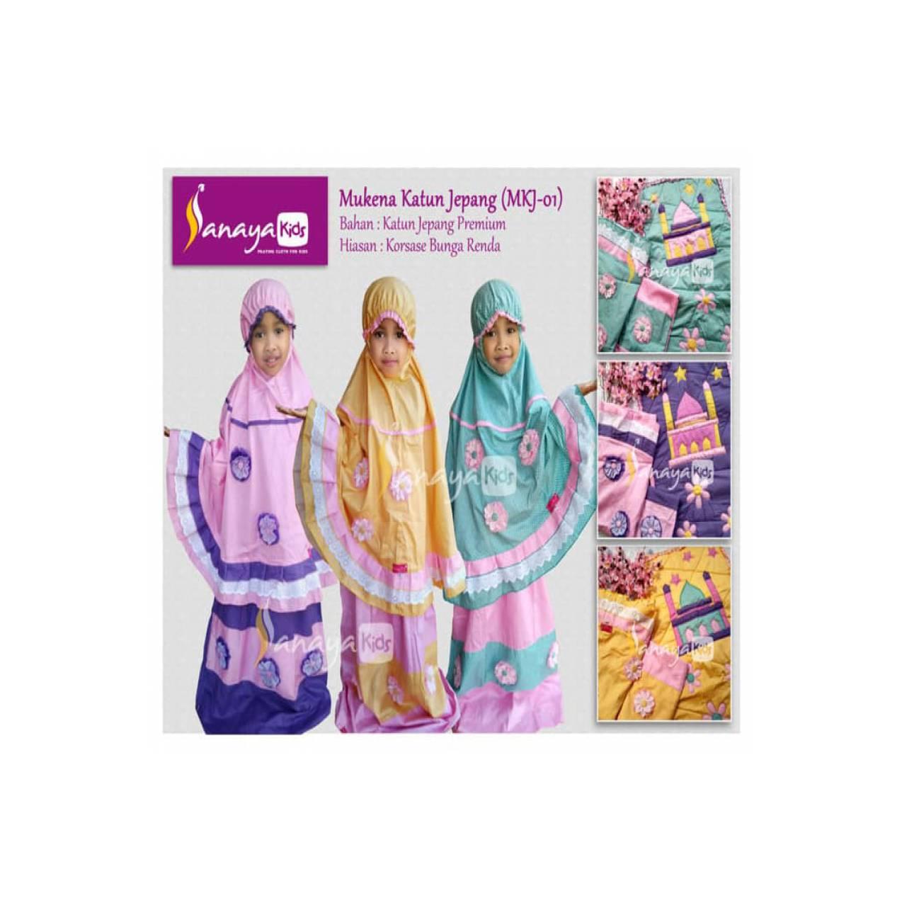 MUKENAH 2018 Mukena Anak Katun Jepang Premium Sanaya Kids - S (2-3