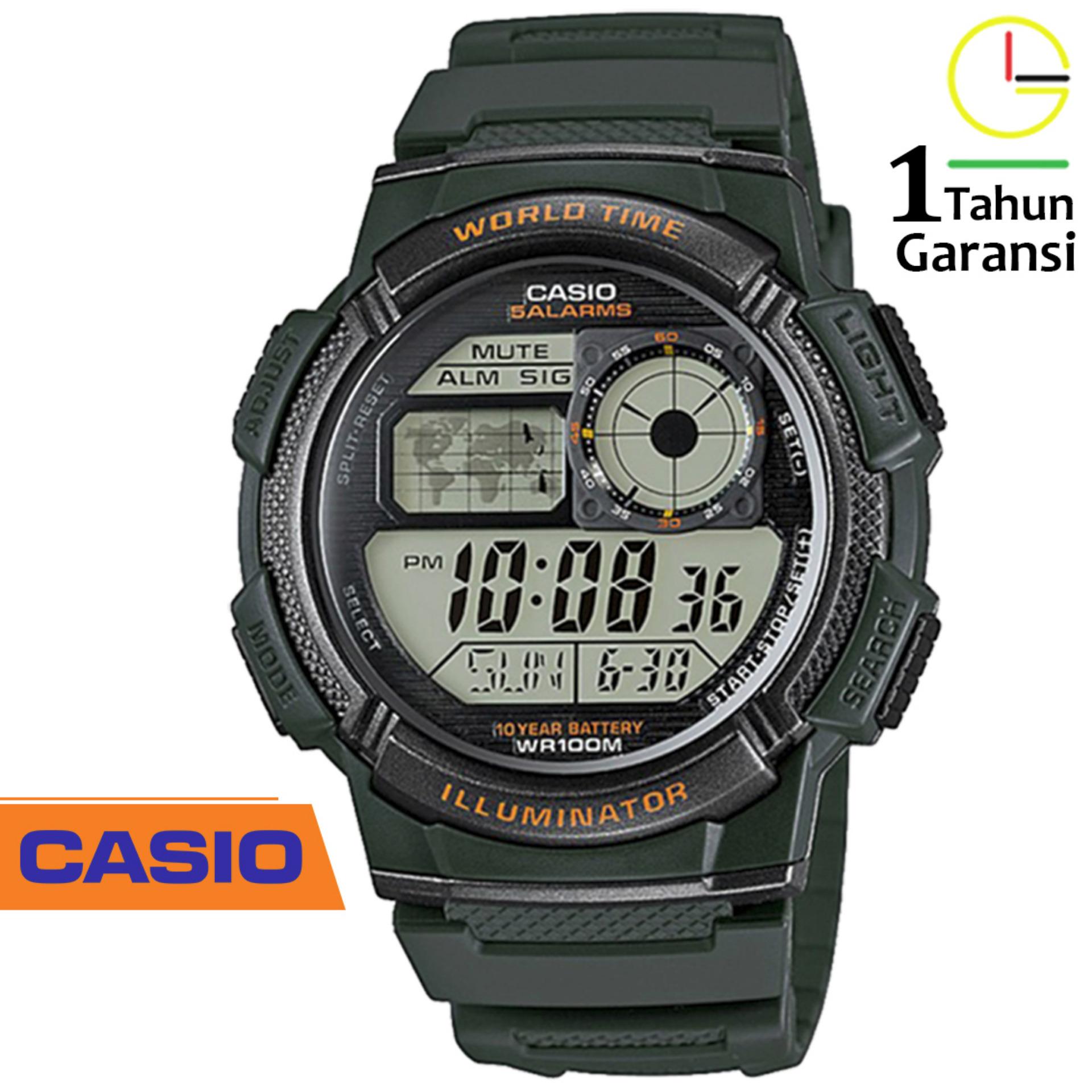 CASIO Illuminator AE-1000W Jam Tangan Pria sport Tali Karet Digital Movement