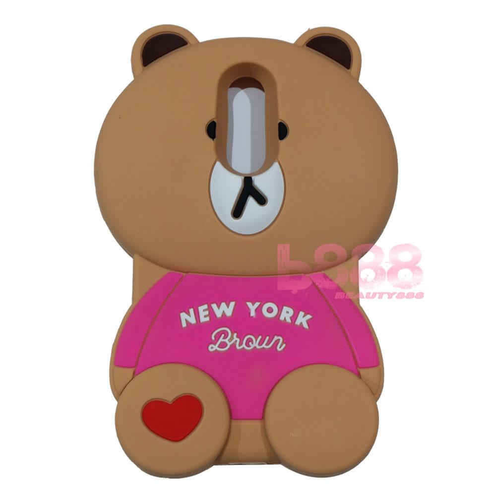 Beauty Bear Case 3D Xiaomi Redmi Note 4X Silicone 3D Brown Bear Clothes Overall Design New York / Case Boneka Baju Beruang / Casing Xiaomi Redmi Note 4X Boneka Unik / Casing Xiaomi Redmi Note 4X / Silikon Xiaomi Redmi Note 4X - Brown Line Bear New York