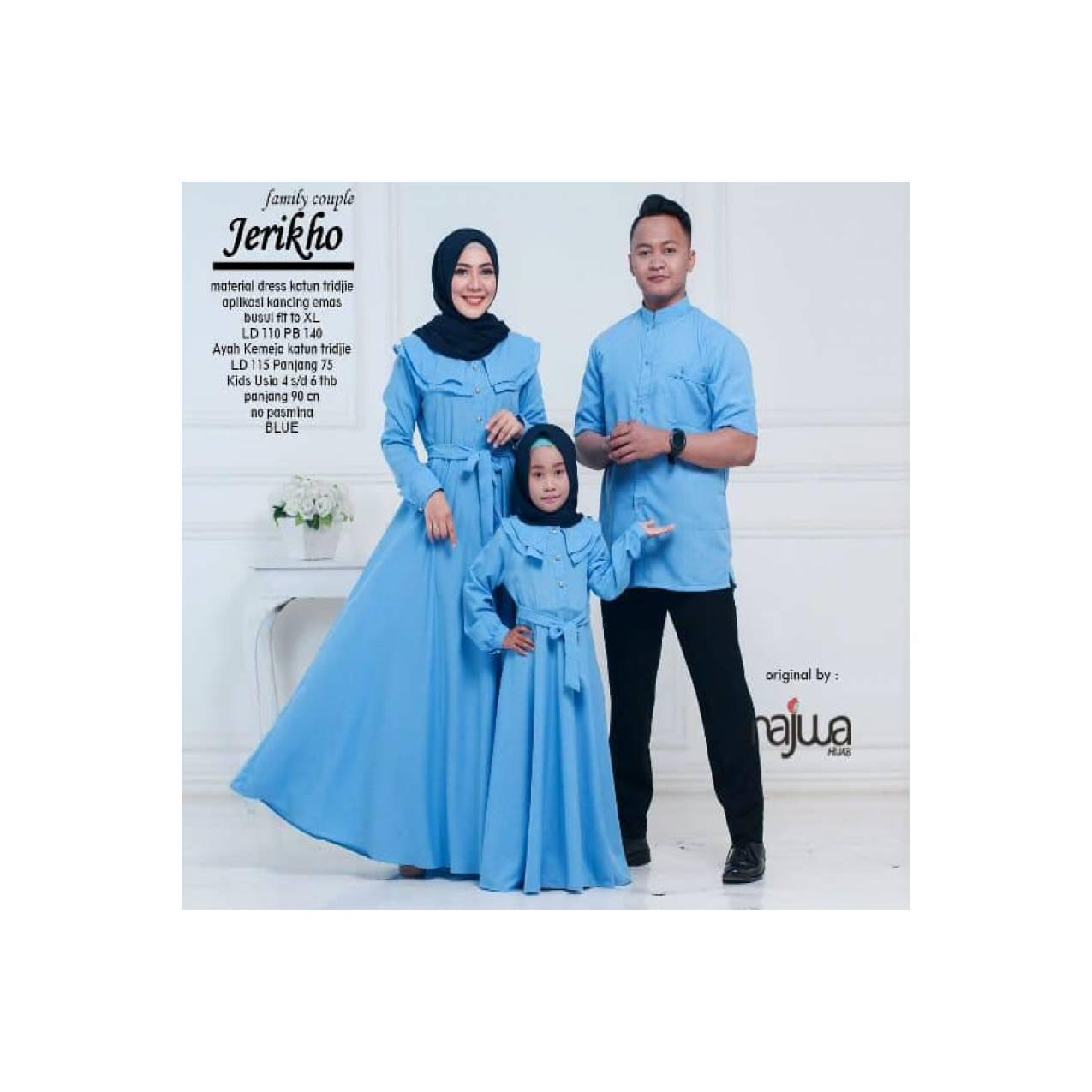 0002987 Baju gamis dan kemeja ibu anak ayah jerikho couple family ori