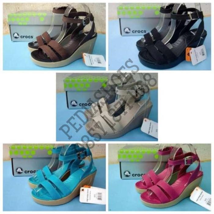 Promo (GARANSI TERMURAH) Sepatu Wedge Wanita Crocs Leigh Wedge Original Gratis Ongkir
