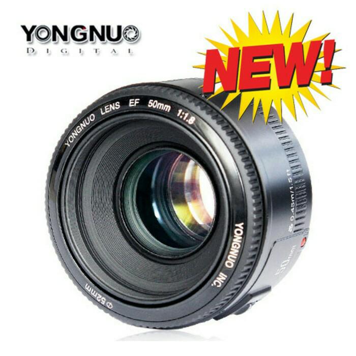 Lensa fix YONGNUO YN 50mm f1.8 AF Aperture Auto Focus for Canon