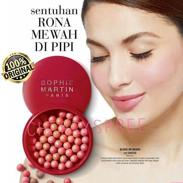 Sophie Martin Blush On Pill Original Perona Pipi Beads Butir Kecil Warna Lembut Menyatu Dengan Kulit Kosmetik Make Up Lebih Sempurna