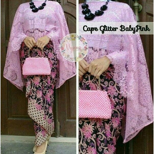 Debbie Gallery Stelan Kebaya Cape brukat glitter/kebaya modern/kebaya batik modern / Kebaya Modern / Gamis / Gaun Pesta Muslimah / Baju Muslim Wanita / GPS
