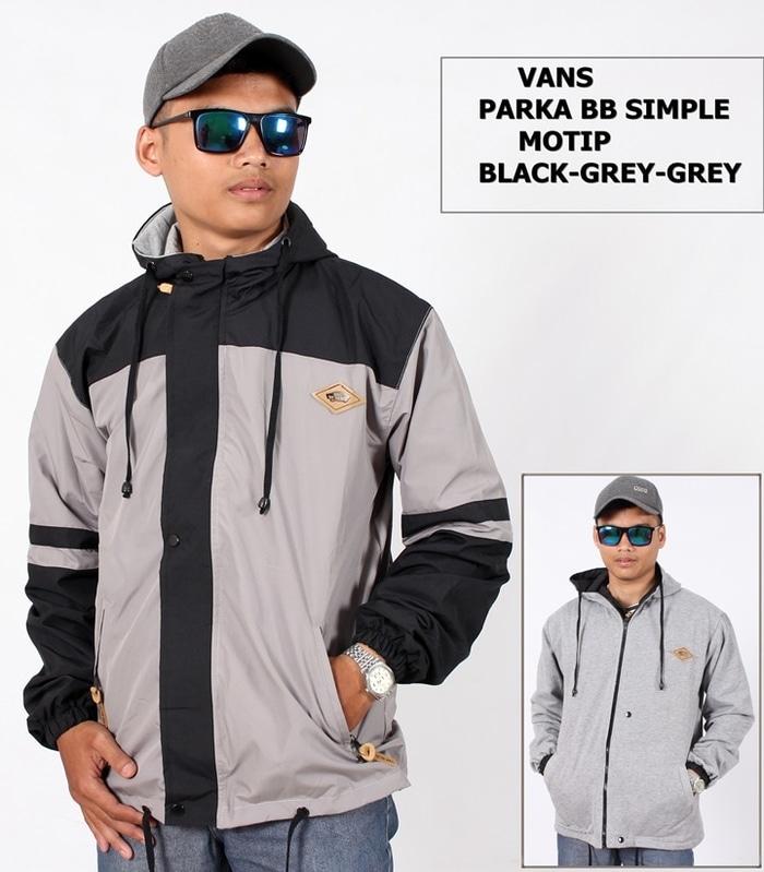 Sedang Diskon!! Jaket Parka Bb Pria Vans Motip Greyjaket Bolak Balik - ready stock