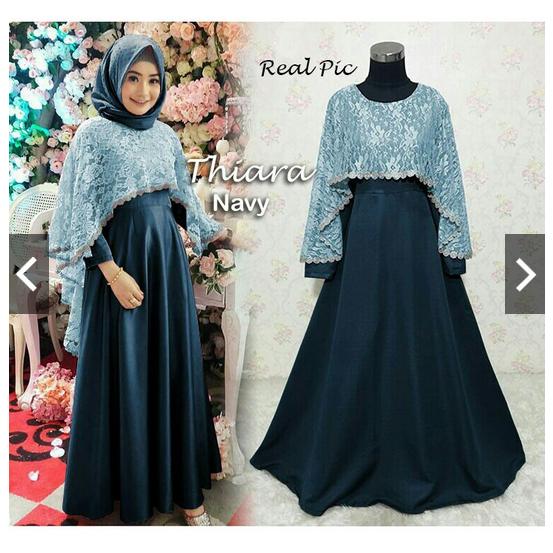IndonesiaHeritage Gamis Pesta Premium Brukat Impor memanjang ke belakang (Real Pic) - Fashion Busana Kondangan Muslimah - Kebaya Modern - Gaun Party Maxy Dress ihthiara