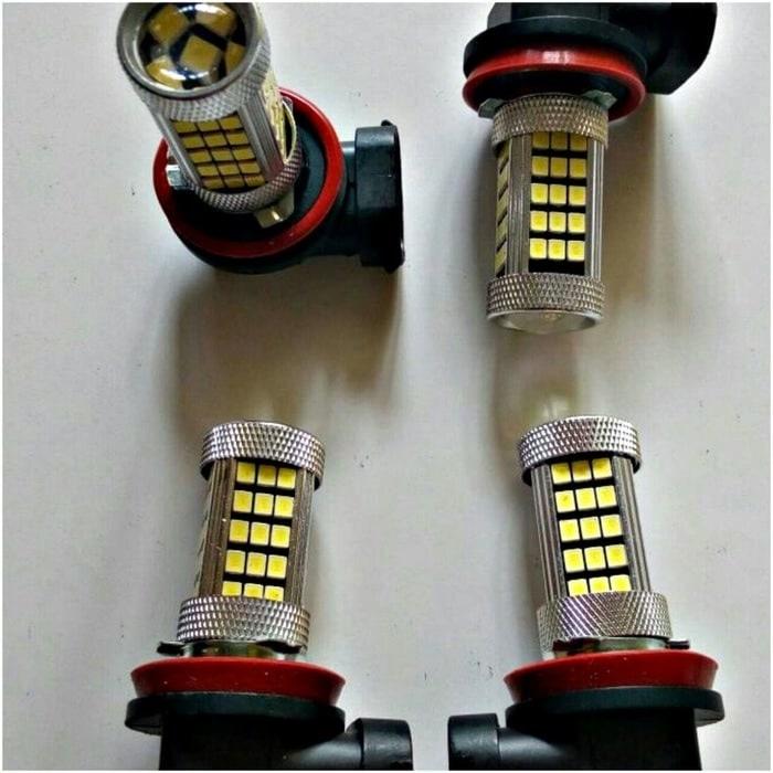 LAMPU LED H11 FOGLAMP LENSA | ( lampu mobil hid plafon depan rem sorot led h4 kabut fog lamp tembak variasi strobo rem toyota innova hid avanza osram )