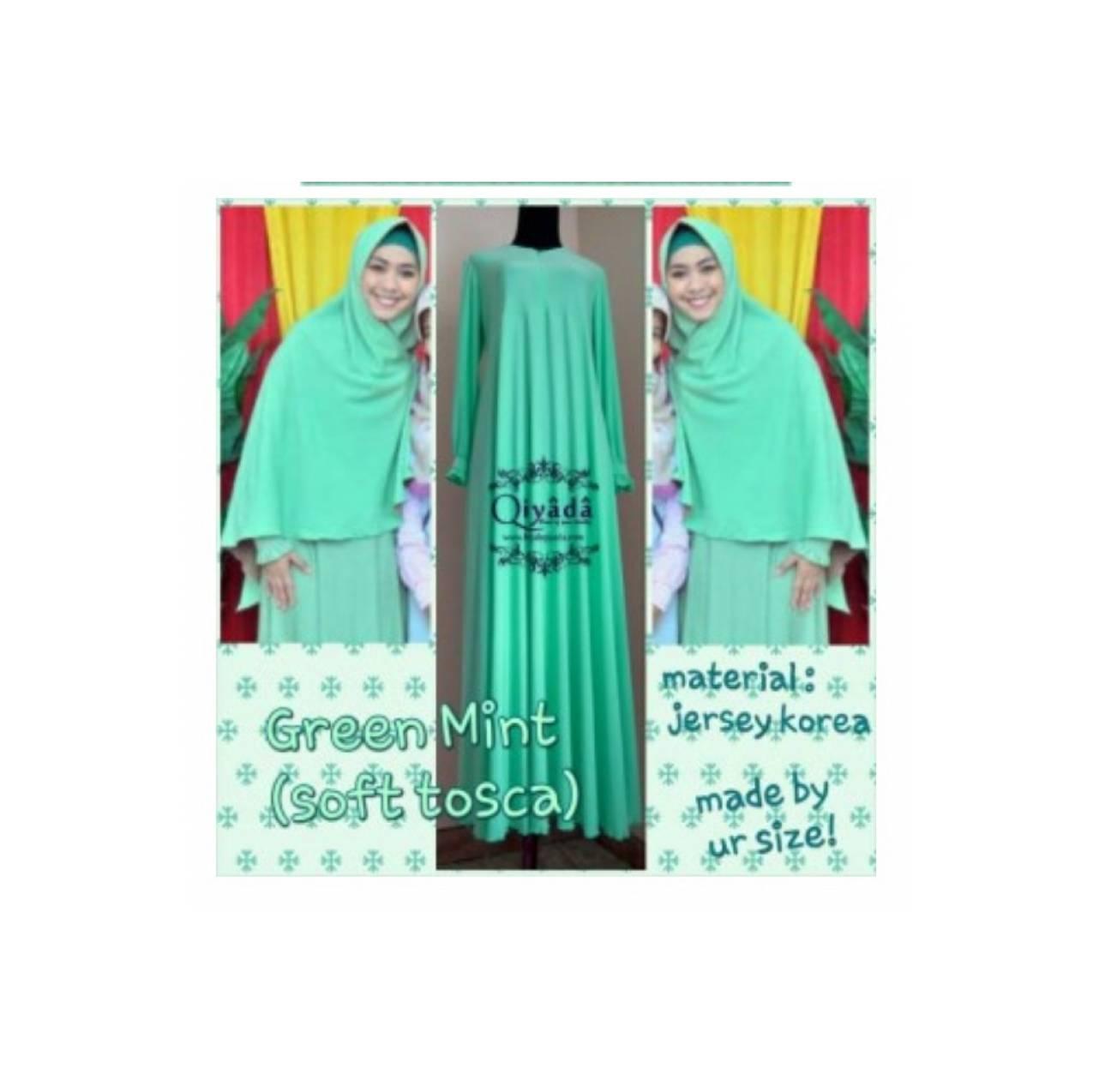 Gamis syar'i oki setyana dewi hijau mint