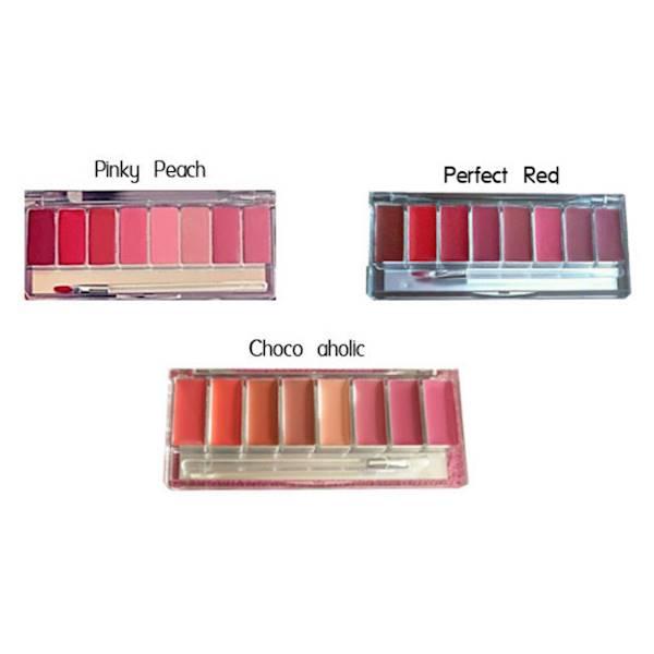 WARDAH LIP PALETTE (PINKY PEACH- CHOCOAHOLIC- PERFECT RED)