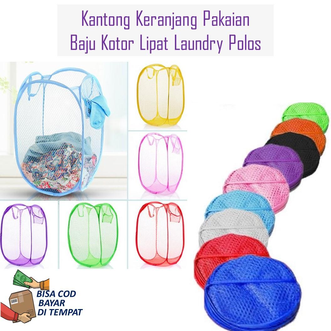 Kantong Keranjang Pakaian Baju Kotor Lipat Laundry Bag Polos Murah